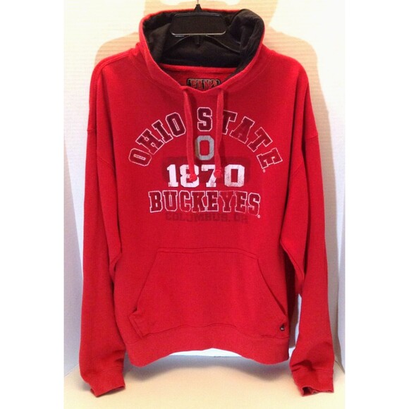 Ohio State Buckeyes Hoodie Men L Red Sweatshirt Pullover Logo Football Gorpcore - Picture 2 of 12